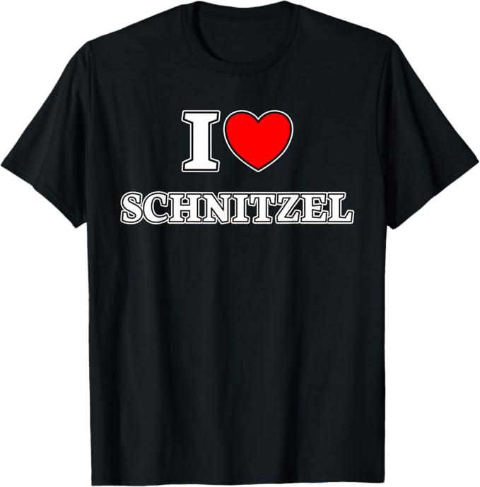 Lustiges Herren T-Shirt I Love Schnitzel - Geschenk für Fleisch-Liebhaber